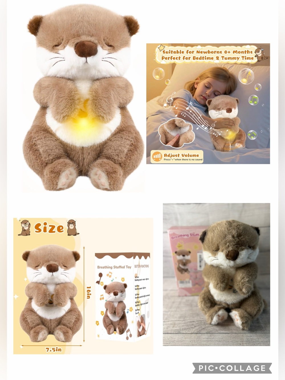 Baby Comfort Otter Breathing Stuffed Animal